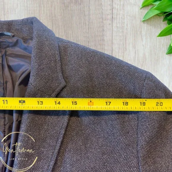 TASSO ELBA Blazer LARGE 42-44 WOOL Brown Sport Coat Two Button Jacket Brown